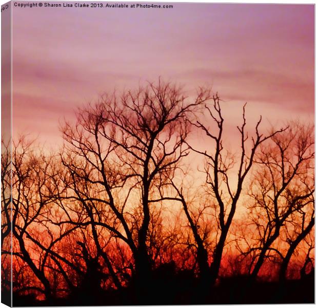 Crimson treetops 4 Canvas Print by Sharon Lisa Clarke