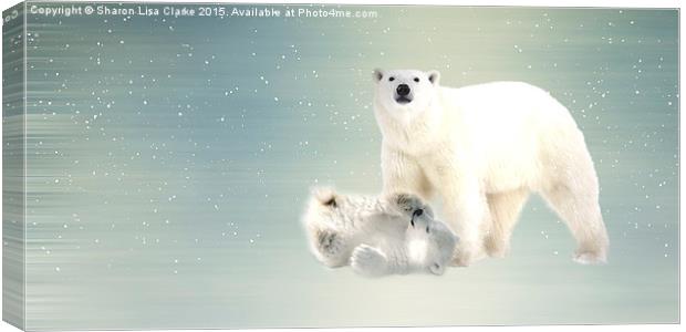  Arctic Family pano Canvas Print by Sharon Lisa Clarke