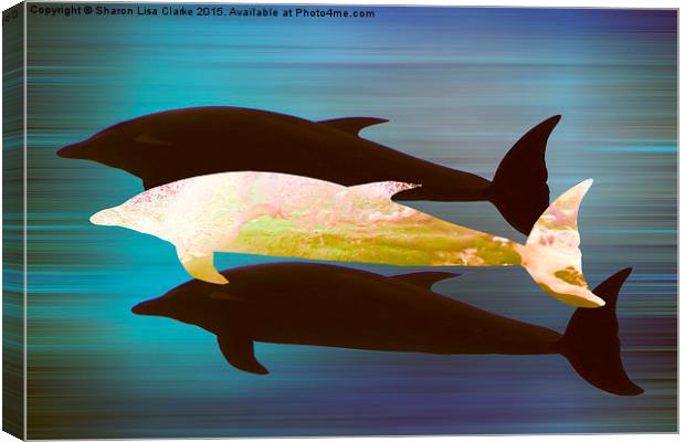  Dolphin Pod Canvas Print by Sharon Lisa Clarke