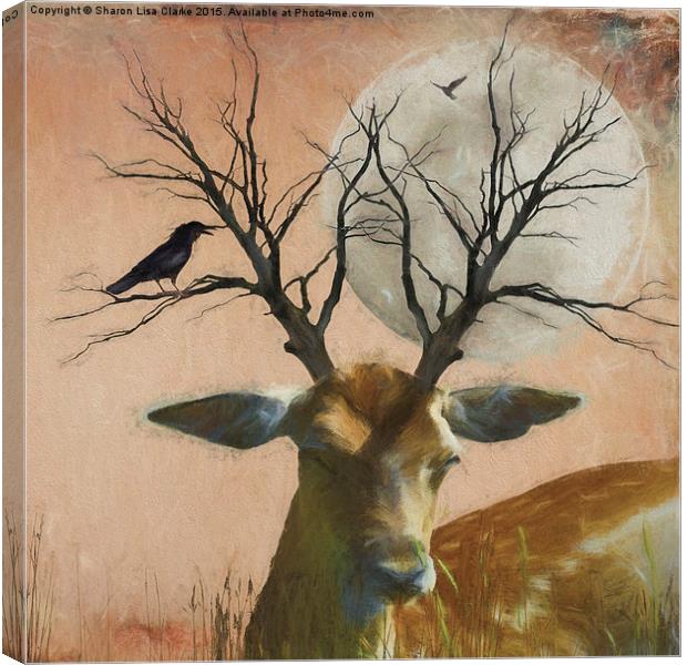 Goodnight Deer Canvas Print by Sharon Lisa Clarke