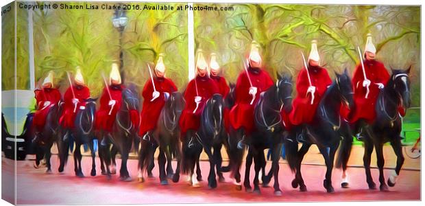 The Queens Life Guards on the Mall Canvas Print by Sharon Lisa Clarke