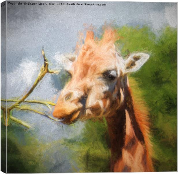 Giraffe Impression Canvas Print by Sharon Lisa Clarke