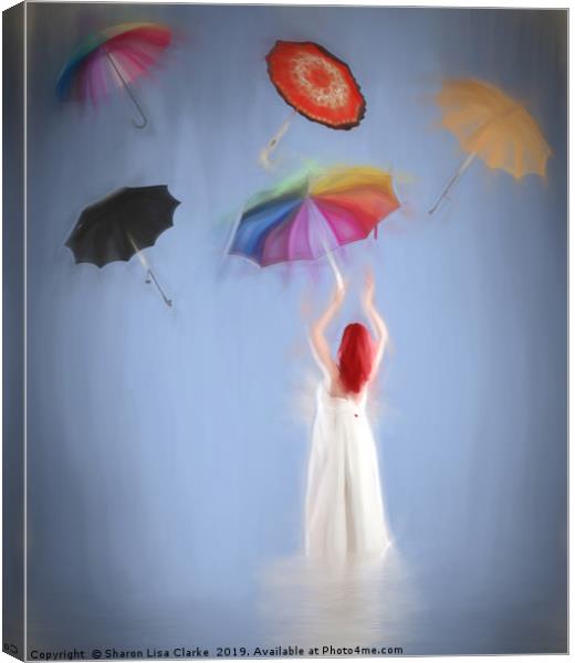 Umbrellas Away Canvas Print by Sharon Lisa Clarke