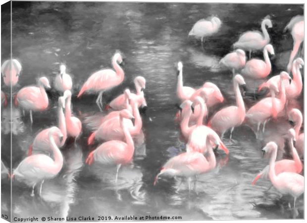 Flamingo party time Canvas Print by Sharon Lisa Clarke