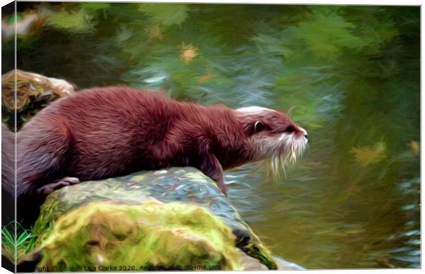 Otter Lake Canvas Print by Sharon Lisa Clarke