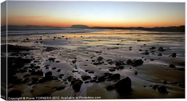 Sunrise in Aughris Head beach, Co Sligo, Ireland Canvas Print by Pierre TORNERO