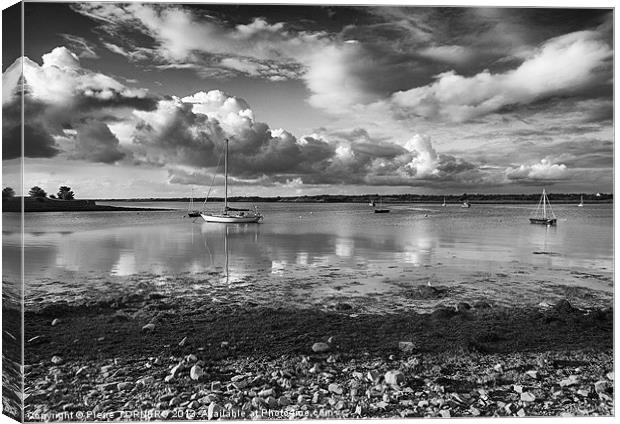 Kinvarra Harbour by day. Canvas Print by Pierre TORNERO