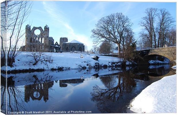 Elgin Cathedral Canvas Print by Scott K Marshall