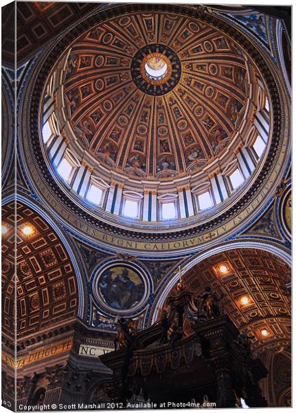 Dome of St Peter's, Vatican City Canvas Print by Scott K Marshall