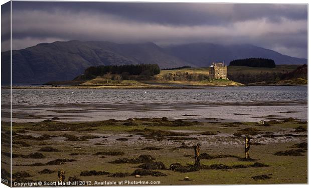 Castle Stalker (Caisteal an Stalcaire) Canvas Print by Scott K Marshall