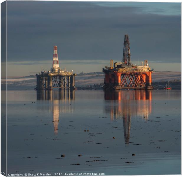 Cromarty Rigs Canvas Print by Scott K Marshall