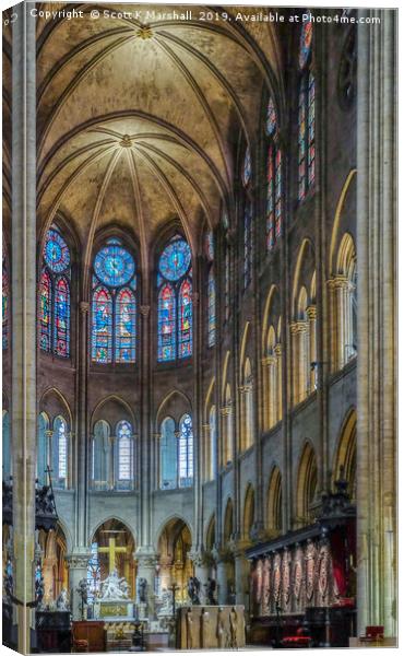 Notre Dame Interior Canvas Print by Scott K Marshall