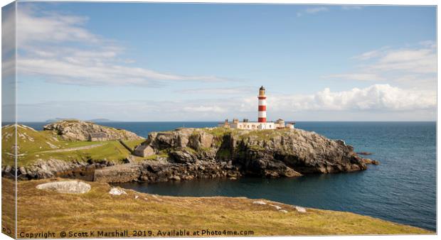 Eilean Glas Lighthouse - Isle of Scalpay Canvas Print by Scott K Marshall