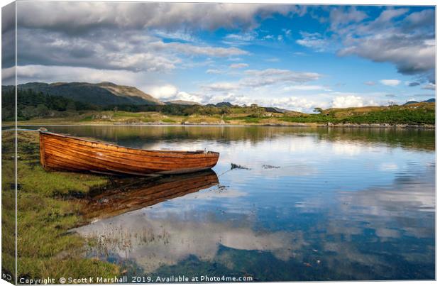 Arisaig Row Boat Canvas Print by Scott K Marshall