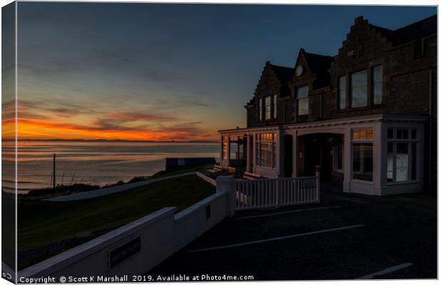 Moray Golf Clubhouse Sunset Canvas Print by Scott K Marshall
