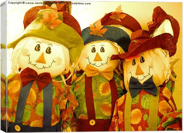 Autumn Scarecrows Canvas Print by Laura Jarvis