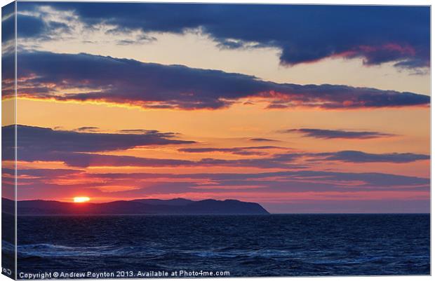Colwyn Bay Sunset Canvas Print by Andrew Poynton