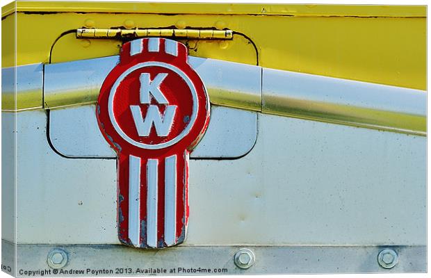 kenworth truck grill badge Canvas Print by Andrew Poynton