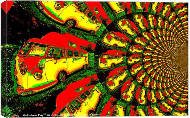 Psychedelic VW CAMPER POSTER Canvas Print by Andrew Poynton