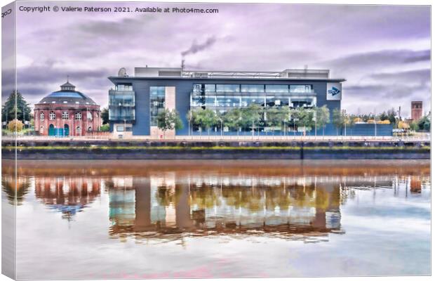 Glasgow City Reflection Canvas Print by Valerie Paterson