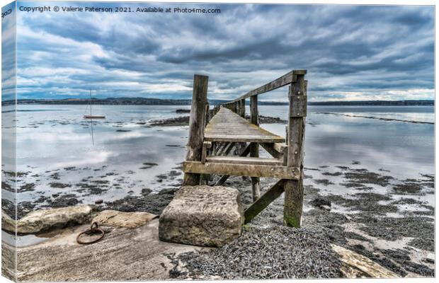 Culross Pier  Canvas Print by Valerie Paterson