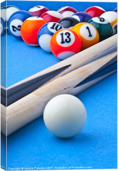 Pool Balls Canvas Print by Valerie Paterson