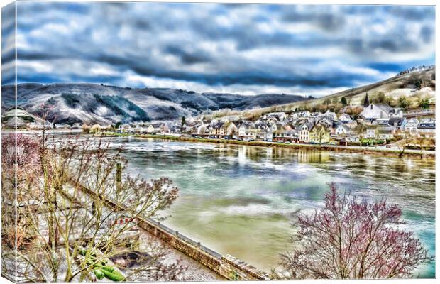 Across the Moselle Canvas Print by Valerie Paterson