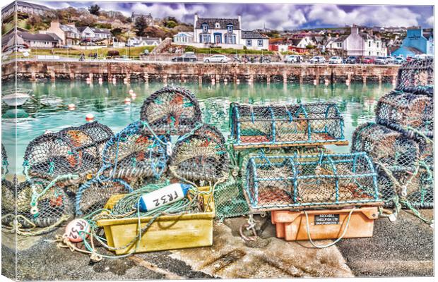 Portpatrick Fishing Creels  Canvas Print by Valerie Paterson