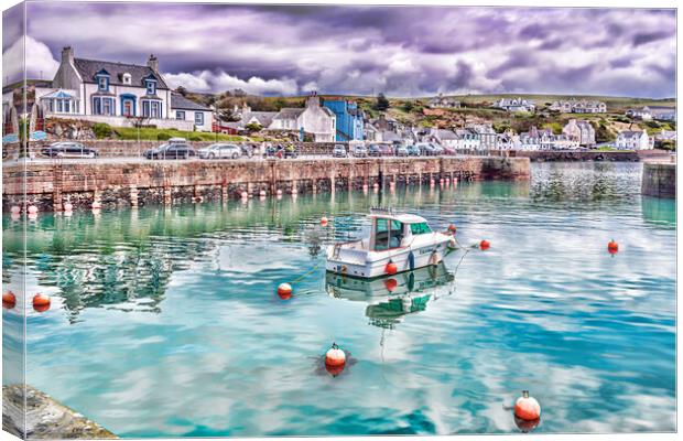 Portpatrick Inner Harbour  Canvas Print by Valerie Paterson