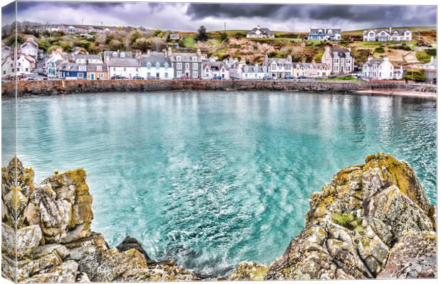 Portpatrick Town View Canvas Print by Valerie Paterson