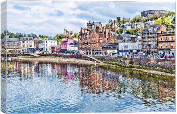 Oban Reflection Canvas Print by Valerie Paterson