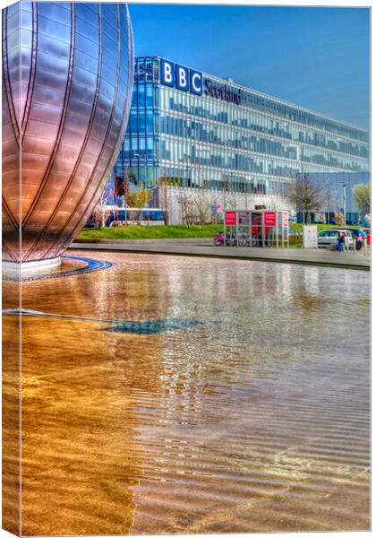 Imax Pool & BBC Building Canvas Print by Valerie Paterson