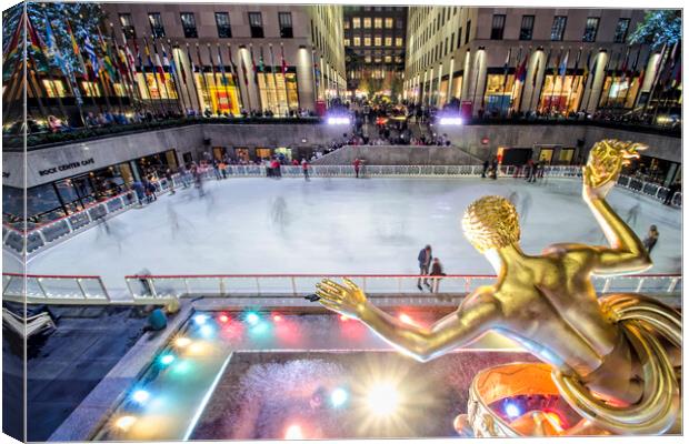 NYC Ice Rink Canvas Print by Valerie Paterson