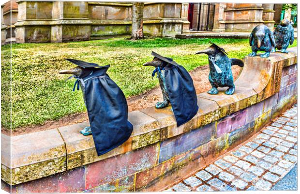 Penguin Parade Dundee Canvas Print by Valerie Paterson