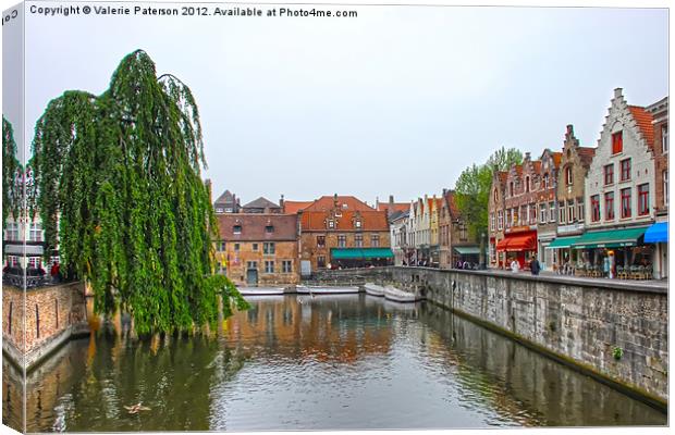 Brugge Canal Canvas Print by Valerie Paterson