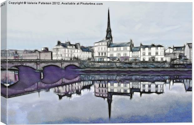 Fractal Ayr Town Centre Canvas Print by Valerie Paterson