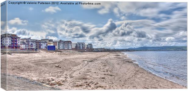 Welcome To Ayr Beach Canvas Print by Valerie Paterson