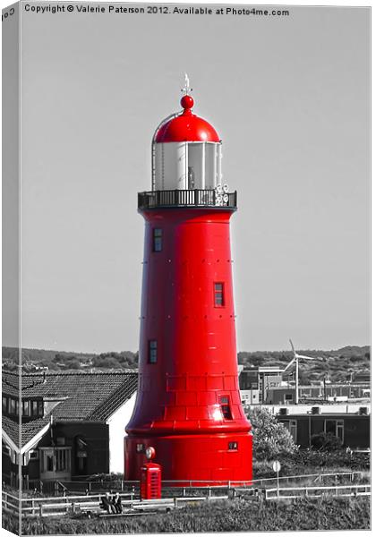 Newcastle Lighthouse Colour Pop Canvas Print by Valerie Paterson