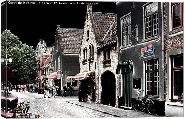Streets Of Brugge Canvas Print by Valerie Paterson
