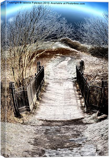 Bridge Of Sourlie Woods Canvas Print by Valerie Paterson