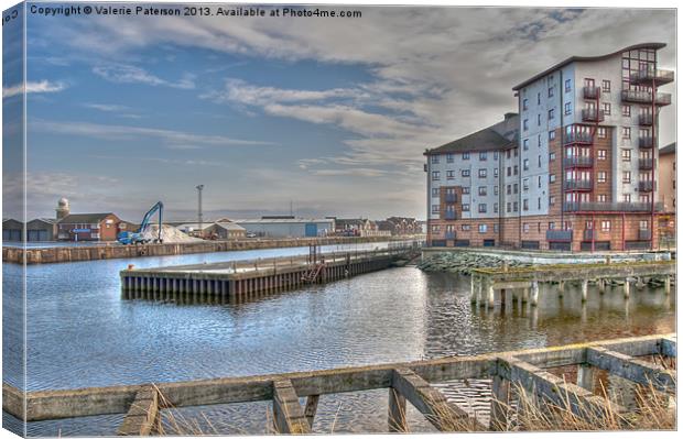 Ayr Docks Canvas Print by Valerie Paterson