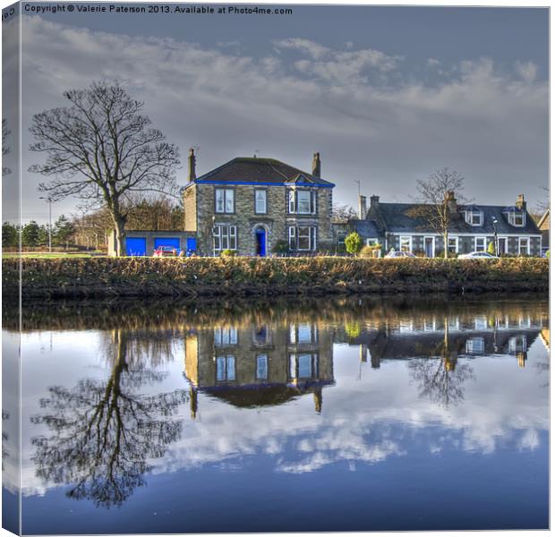 Reflection on Waterside Canvas Print by Valerie Paterson