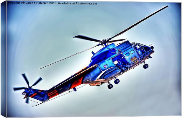 Sar Helicopter Canvas Print by Valerie Paterson