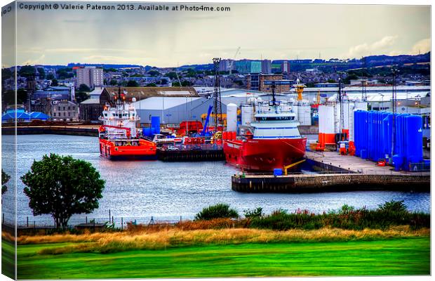 Aberdeen Harbour Canvas Print by Valerie Paterson