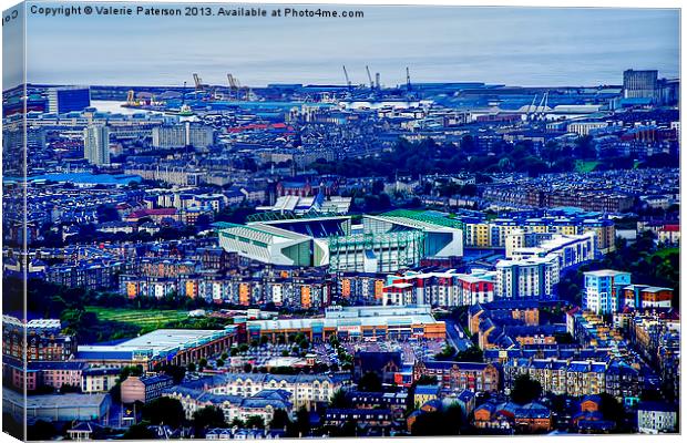 A View to Hibernian Football Club Canvas Print by Valerie Paterson