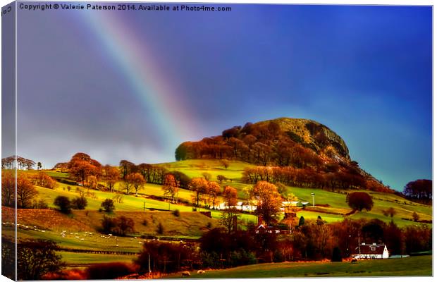Rainbow Over Loudon Hill Canvas Print by Valerie Paterson