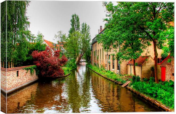 Brugge Canal Canvas Print by Valerie Paterson