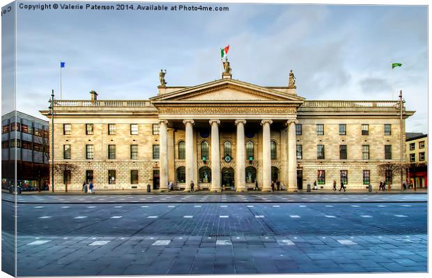 Dublin Post Office Canvas Print by Valerie Paterson