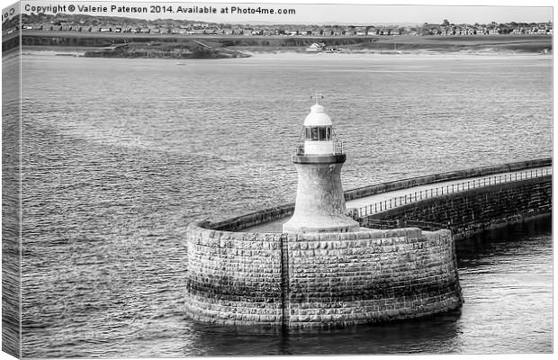 South Shields Lighthouse Canvas Print by Valerie Paterson
