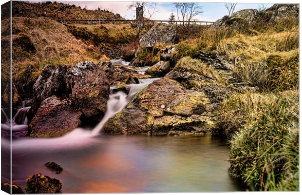 Waterfall at Glen Kinglas  Canvas Print by Valerie Paterson